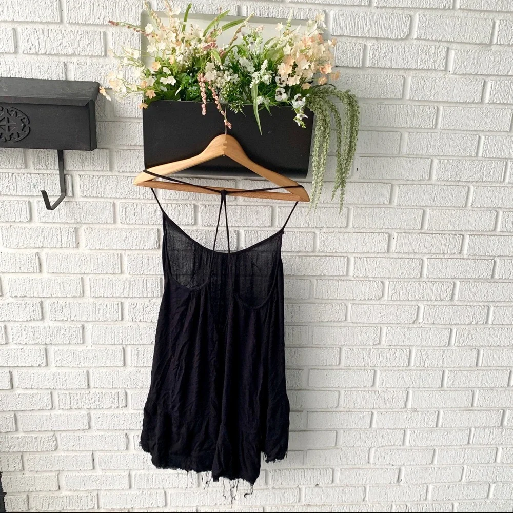 Urban Outfitters Black Thin Racerback Tank Top XSP - Picture 3 of 10